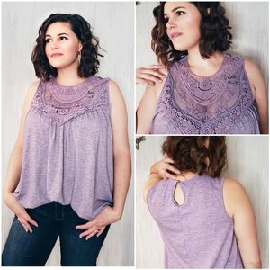 ☆LAST 2☆ Lavender And Lace Tank Top